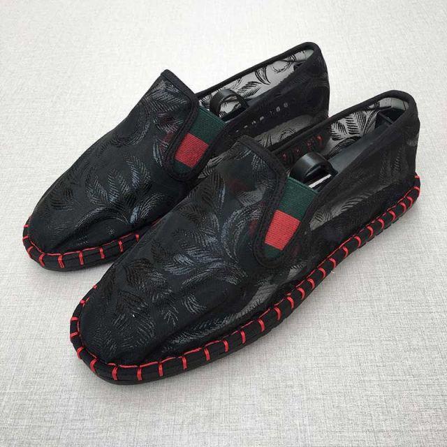 Oude Peking Stoffen Schoenen Holle Netstof Schoenen Airconditioning Schoenen Luie Man Handgeborduurd Mondmasker Gaas Sandalen