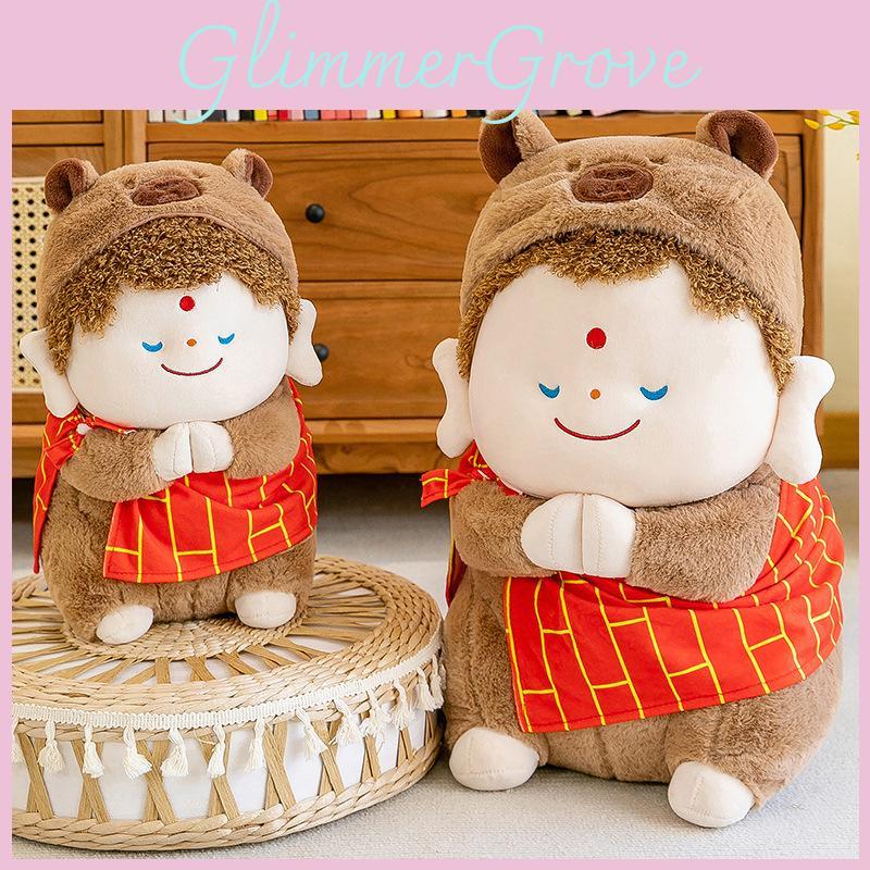 Entzückendes Capybara-Plüschtier im Cartoon-Stil mit buddhistischem Mönchsdesign für Kinder und Erwachsene