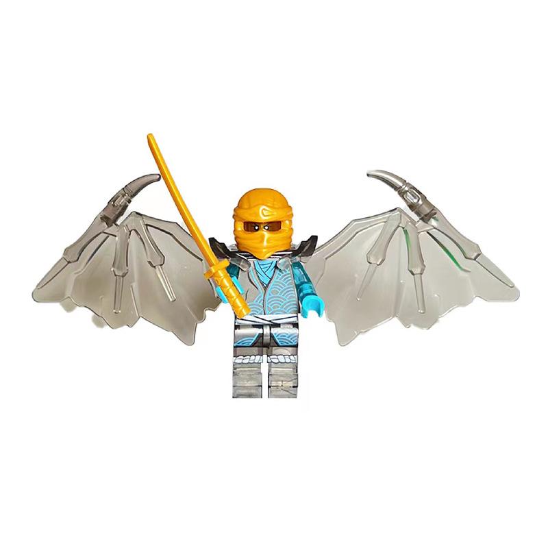 Flying Ninja Building Block Figurine With Wings Small Particles Splicing Assembly Doll Toy Bag