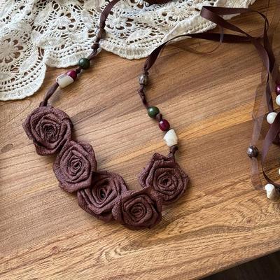 Retro Bohemian Floral Waist Rope Rose Jeans Decor Dress Waist Chain Skirt Accessories Ethnic Style Bead Waist Belt For Women