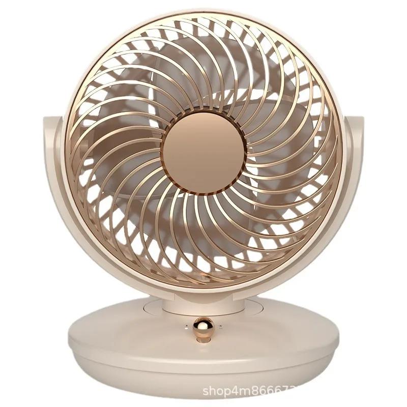 

Desktop Rechargeable Fan Small Portable Air Conditioning Appliances Auto Rotation Ventilador 3-speed Wind Silent for Home Office белый