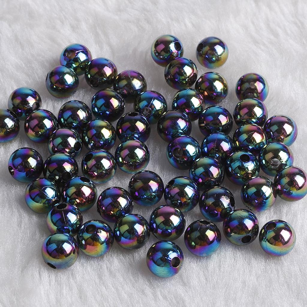500g DIY Fashion Jewelry Accessory 6MM-12MM Acrylic Beads Round Shape 23 Colors Bracelet Department Spac