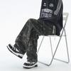 Men's Early Autumn New Camouflage Overalls  Trend Stitching Drawstring Elastic Waist Straight Trousers