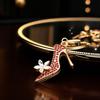 Keychain Pendant Sparkling Rhinestones High Heels Charm Key Chain with Lobster Clasp Electroplated Key Holder Bag Accessory