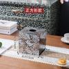 Natural Shell Tissue Paper Box Geometric Cut Surface with Irregular Shine Tissue Paper Drawer Toilet Paper Holder Napkin Holder