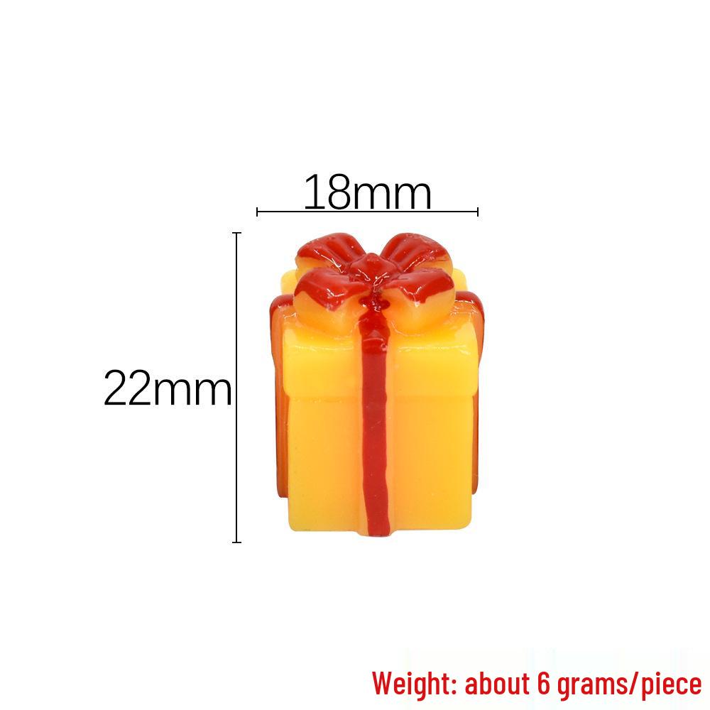 Mini Christmas Tree Resin Ornaments - Red & Green Gift Bag Set