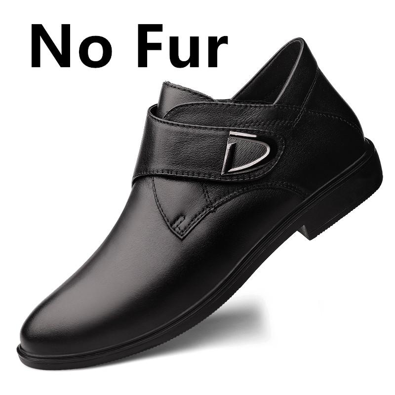 Winter Men Chelsea British Style Black Solid Boots  Derby Leather Fashion High Top Upscale Motorcycle Shoes