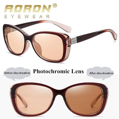 Photochrome polarisierte Sonnenbrille mit Kunststoffrahmen, Damen-Sonnenschutz, blendfrei, UV400-Brille, Outdoor-Sonnenbrille zum Angeln