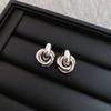 Fashion Stainless Steel Chunky Knot Earrings for Women Vintage Simple Multi-layer Circle Round Drop Earrings Punk Jewelry Gifts