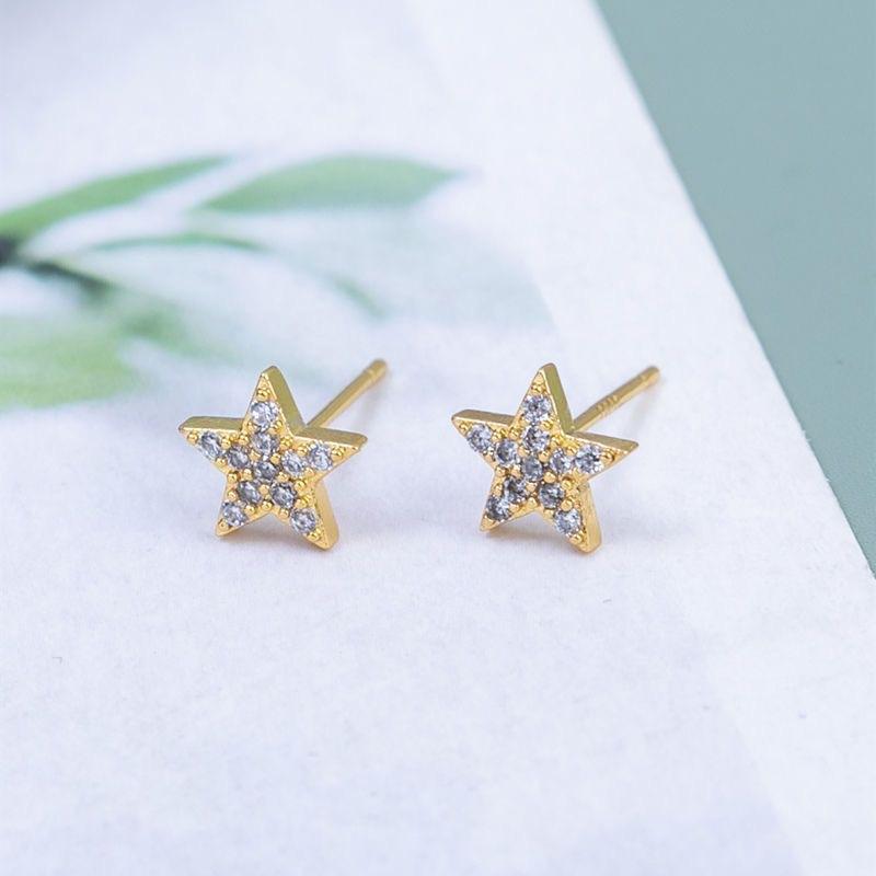 

Темпераментный комплект с бриллиантами, серьги-звезды с бриллиантами, женские маленькие свежие серьги-гвоздики, новая креативная пятиконечная звезда