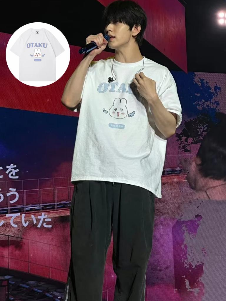 Summer Korean TXT SOOBIN The Same Kpop Short Sleeve T-Shirt Overszied Y2k Pure Cotton White Unisex Top T-Shirt Women's Clothing