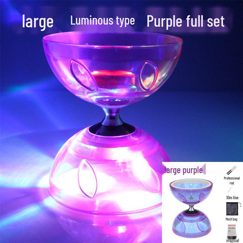 Beginner Student Diabolo Set with Three/Five-Bearing, Bell & Luminous Double-Head
