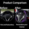 BELOMI Leather Car Steering Wheel Cover, Universal 15 Inch For Car Truck SUV, Non-Slip And Breathable, Sport Style Design Odorless Steering Wheel