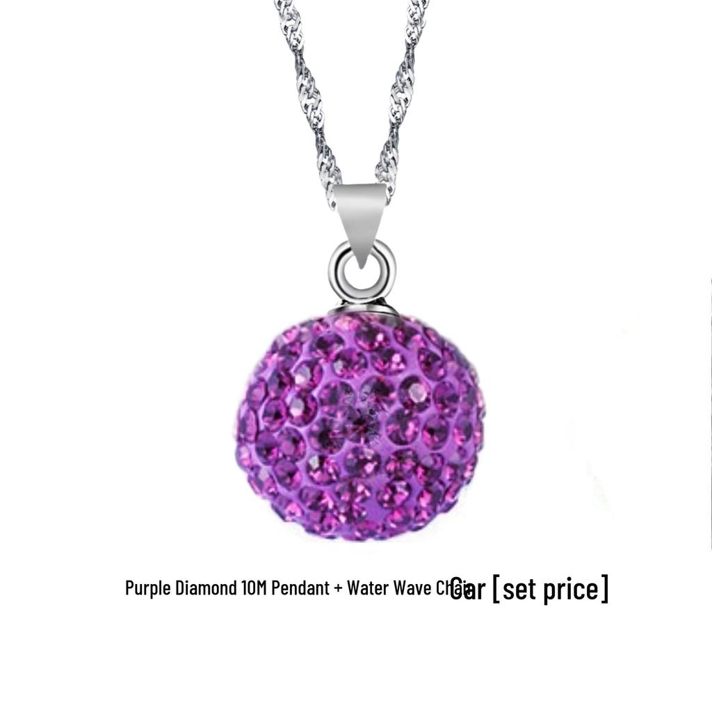 Naszyjnik Shamballa w stylu koreańskim w stylu retro z posrebrzanych kryształów z kolorową diamentową kulką