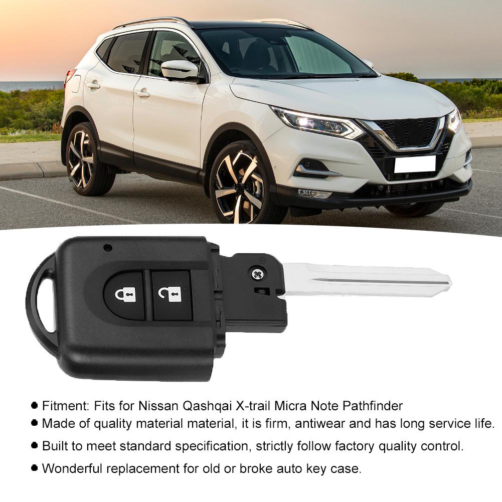 2 Tlačítka Dálkové Klíčové Pouzdro Kryt Náhrada Vhodné pro Nissan Qashqai X Trail
