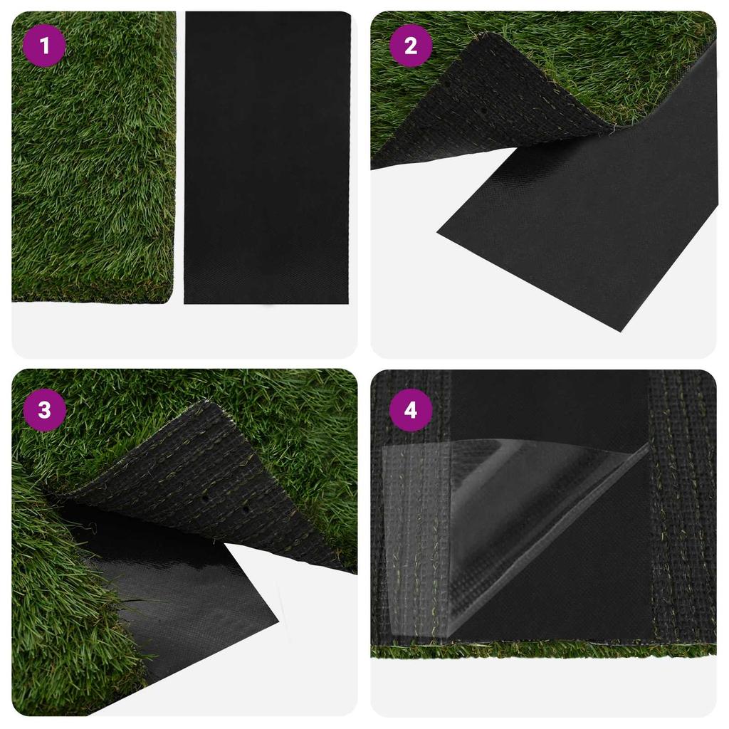 Self Adhesive Artificial Grass Tape Black 10 X 0.15 Cm Non Woven Fabric