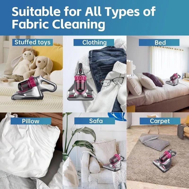 Mattress Vacuum Cleaner Cordless UV Light Bed Vacuum Cleaner 10Kpa Double Beat Low Noise 3 In 1 Handheld Vacuum for Mattress Bed