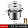 3.8L Stainless Steel Oil Pot with Filter and Handle