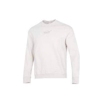Embroidered Logo Solid Color Sport Crew Neck Sweatshirt Men Tops White DR7836-104