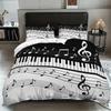 3pcs Music Score Pattern Printed Bedding Set 1*quilt Cover+2*pillowcasefor Teenagers and Adult Bedroom Birthday Gift