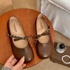 Women Shoes 2025 Spring Fashion Bow-knot Lightweight Women's Flats Vintage Comfortable Soft Sole Metal Decoration Mary Jane Shoe