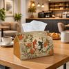 1pc Oriental Koi Fish Motif Tissue Box - Orange Black Dynamic Napkin Storage Box, Suitable for Rolls/facial Tissues/single Sheets,Two Sizes Available 