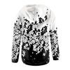 Loose Casual Women Hoodie Full Zip Long Sleeve Floral Print Jacket With Pockets