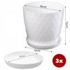 KADAX 3x Pot 16cm Cover + White Saucer