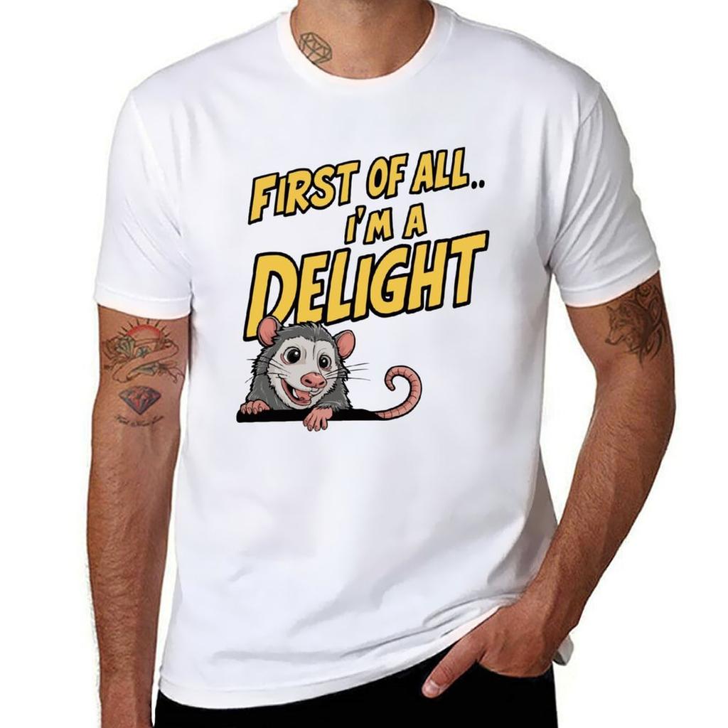 Lustige Opossum-Witze Erstens bin ich ein entzückendes Opossum T-Shirt Weiche Haptik Basic Baumwoll-T-Shirt