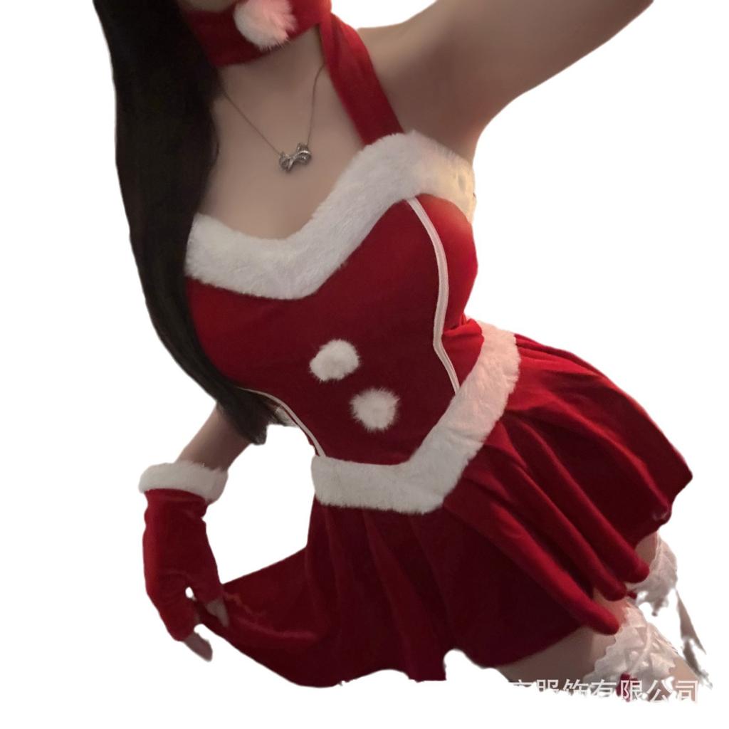 Christmas lingerie sexy pure desire red clothes female abstinence pajamas uniform suit qqny