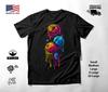 Colorful Planets Neon Graphic T-Shirt Black Unisex S-2XL