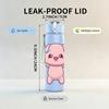 1PC Pig Lift Dumbbell Fitness Cartoon Print 750ml Color Plastic Sports Water Bottle Leakproof Flip Straw Lid Suitable for Sports Office Home Use