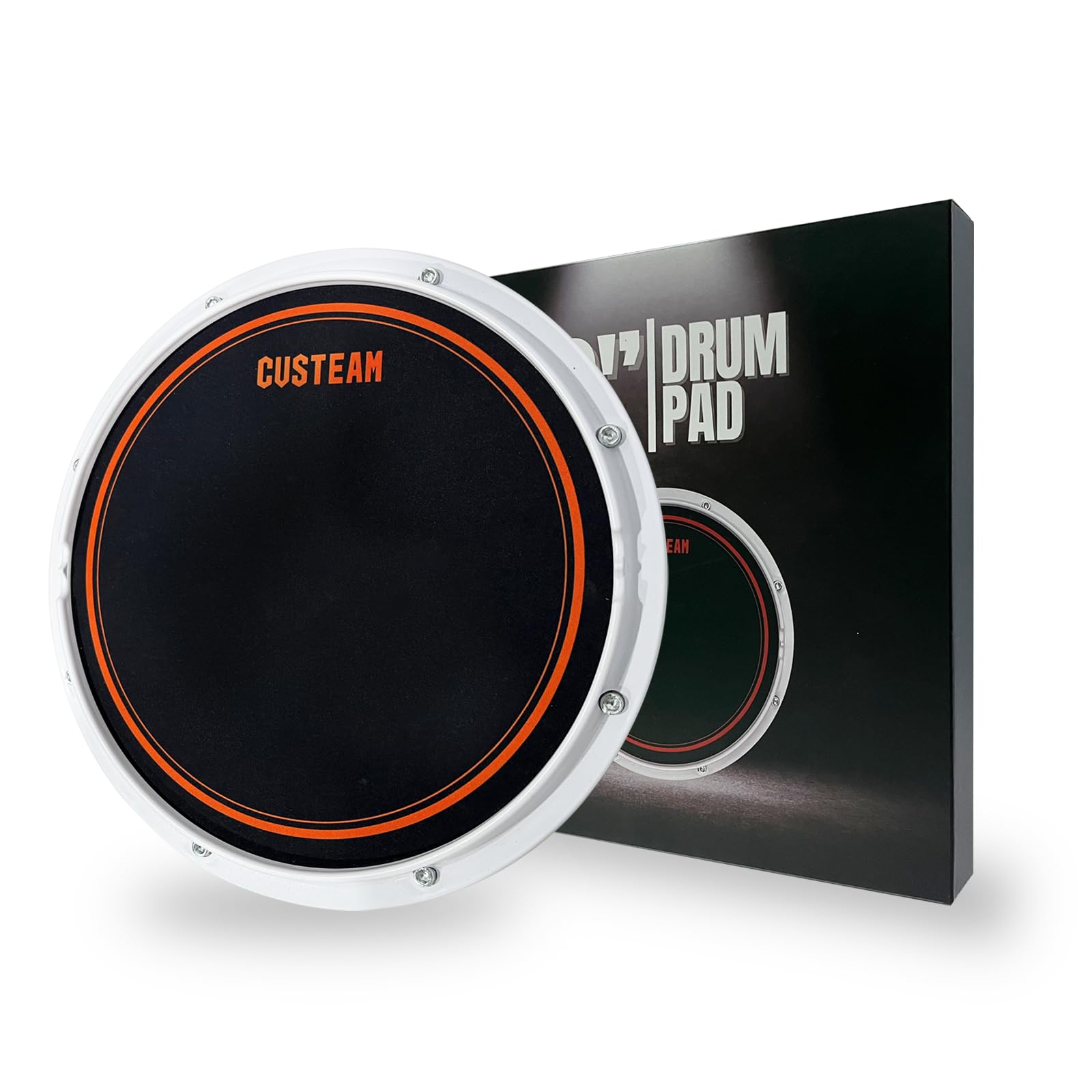

CUSTEAM - 12-дюймовый - Пэд для барабана - Практический пэд - Бесшумный практический пэд для барабана - Встроенные барабанные пластики для реалистичного опыта игры на барабанах