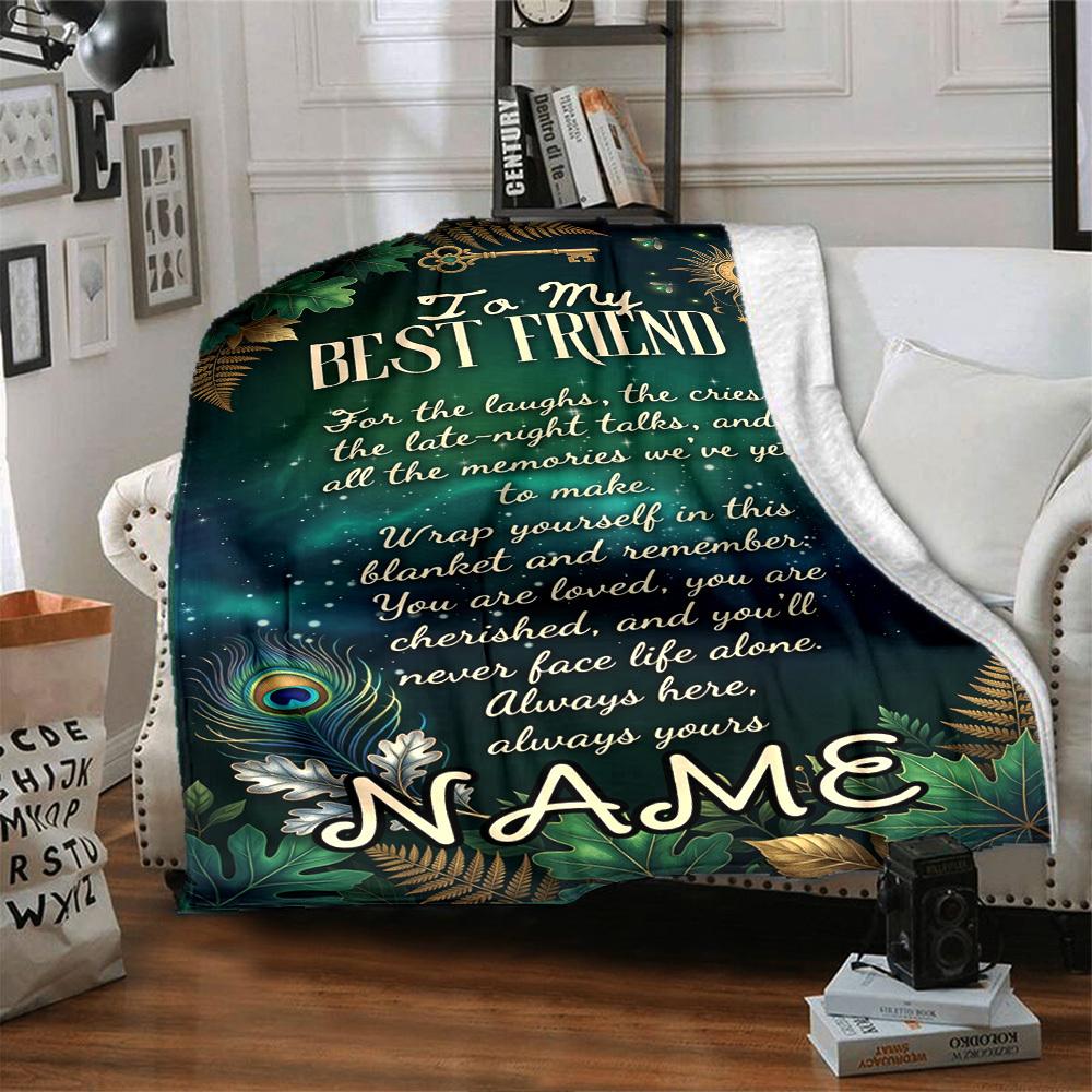 Friendship Through All Seasons Gift Customizable Blanket Customize Your Name Comfortable Texture Throw For Sofa Couch Office Bed Picnics For All