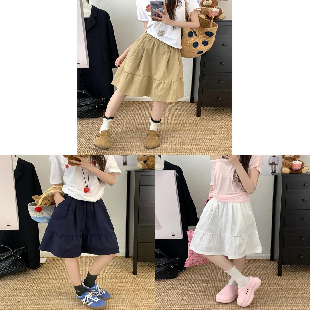 A-Linien-Rock für Damen Sommer Lässig Polyester Schlanke Passform Mit Reißverschluss Für Den Täglichen Gebrauch