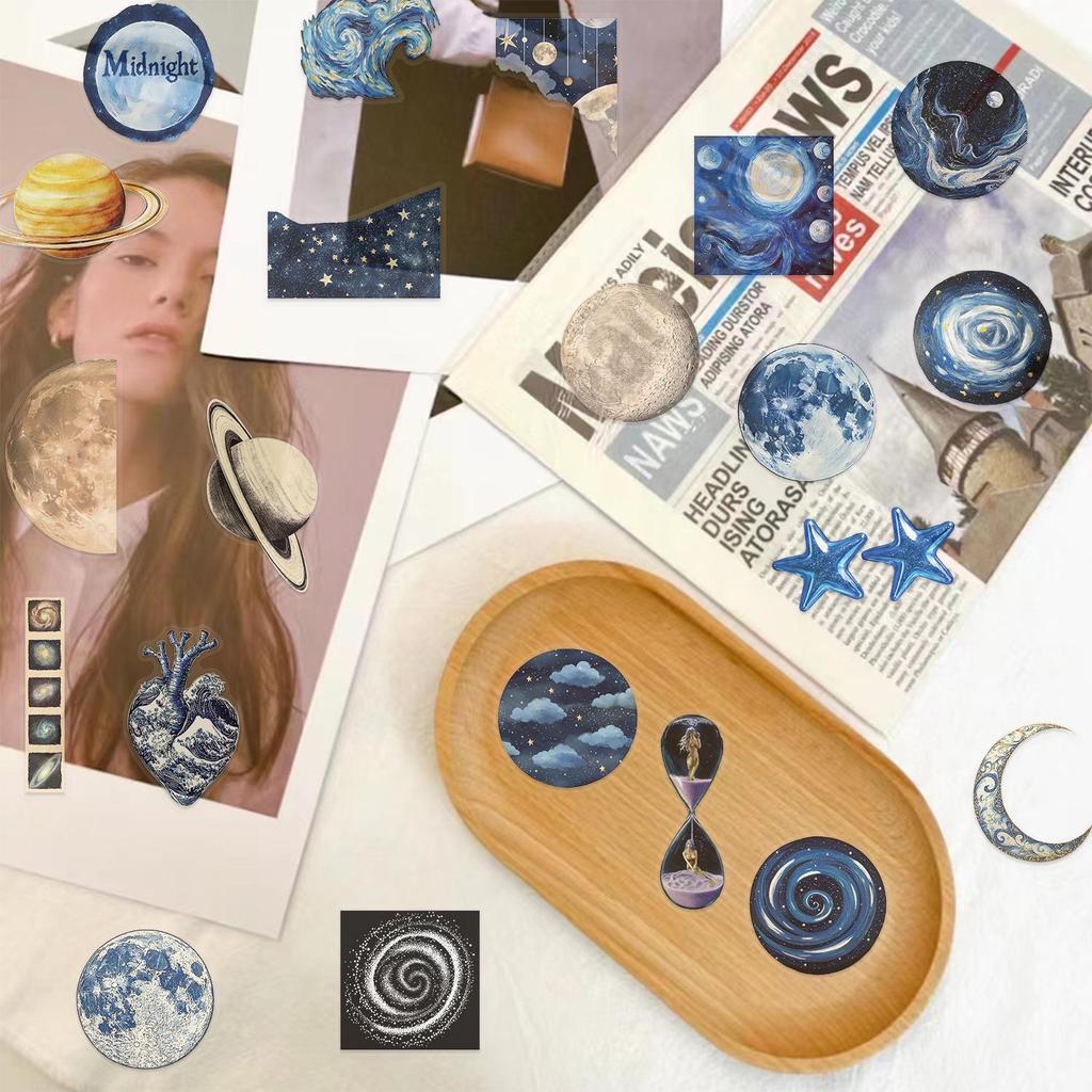 50 Blatt Azurblauer Himmel Wasserdichte PET Transparente Aufkleber für Handys, Wasserbecher, Laptops und Notizbücher.