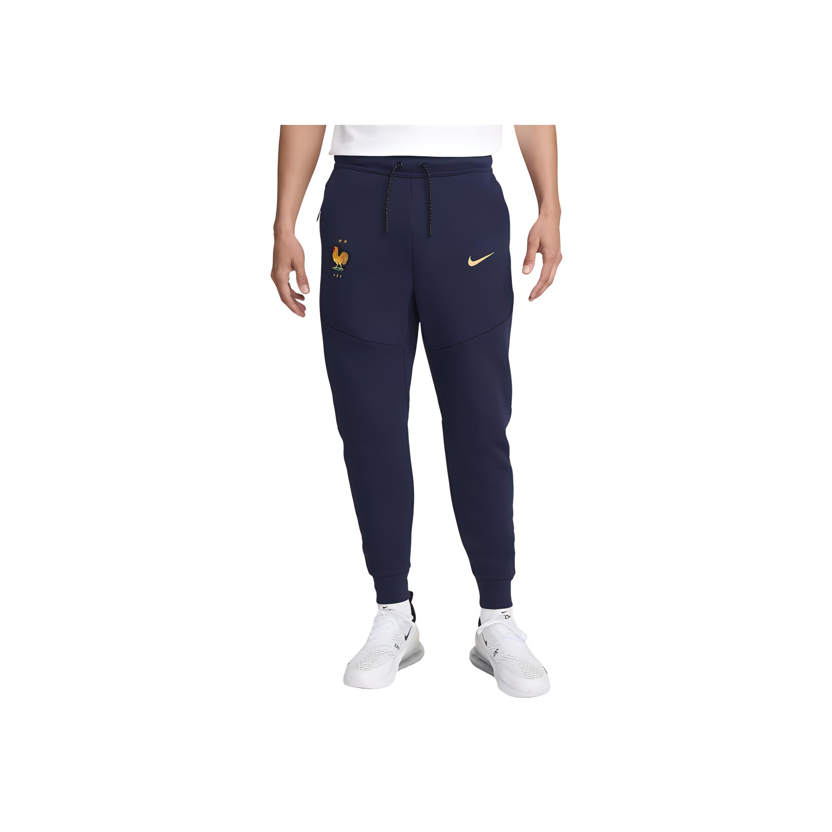 

Nike FFF Tech Fleece Логотип Вышивка Животного Удобные Зауженные Футбольные Трикотажные Джоггеры Мужские Джоггеры Черный Синий FJ8284-498 M