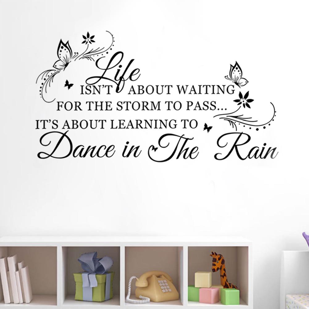 Unique Wall Sticker English Letter with Butterflies Removable Wall Paper Home Bedroom Decor