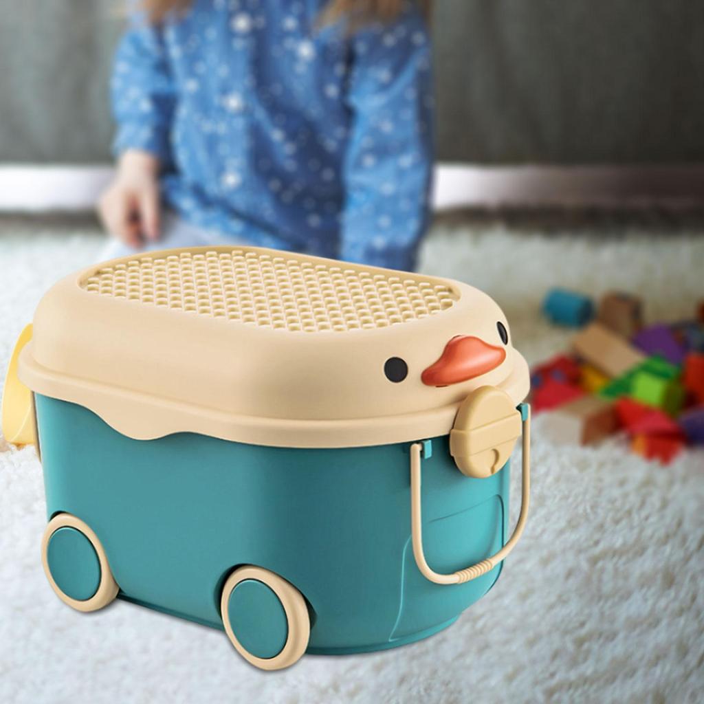 Design Toy Chest with Wheels Storage Solution for Kids' Play Area