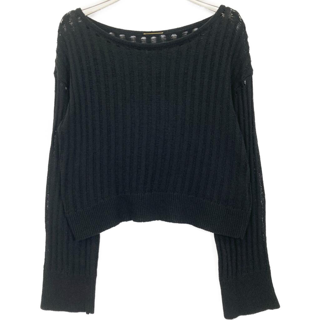 Deuxieme Classe 2011 Black Silk Linen Sheer Oversized Knit tops Not written blackUsed