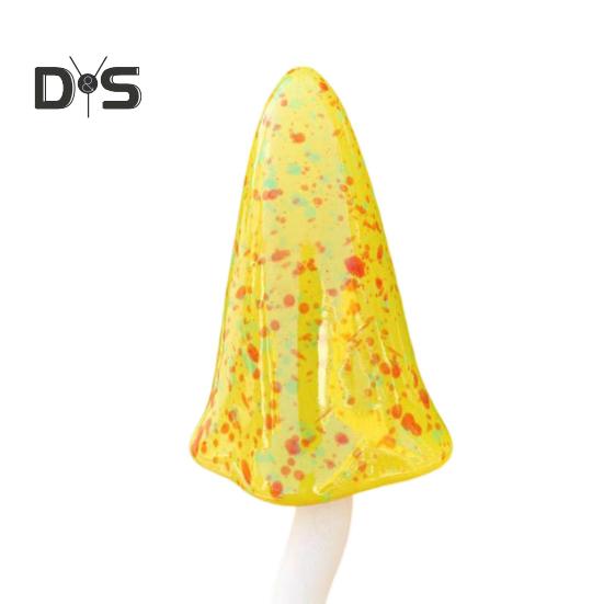 Pflanzeinsatz Keramikpilz, bunt glasierte Pilzdekoration, handbemalte Fliegenpilz-Skulpturen für die Dekoration des Feengartens im Freien