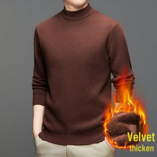 

Men s Solid Color Stand Collar Fleece Sweater - Thickened & Warm for Autumn/Winter 2025 2XL/180 (150-170 kg)