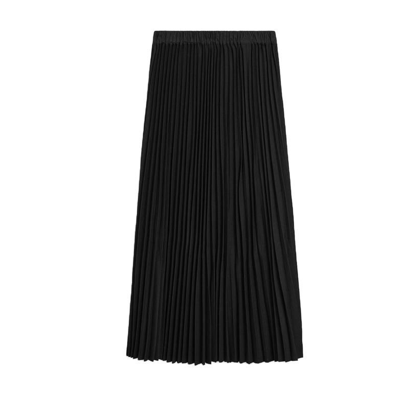 Fall and Winter New Women's Clothing French Style All-Matching Drape Elegant Mid Length Long Length Pleated A- line Overall Dress 5215583