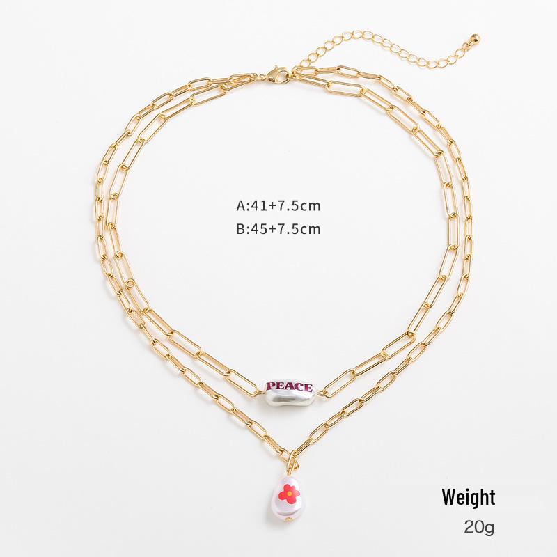 

Многослойное жемчужное колье Kenjie с подвеской в виде сердца - Европейская и американская мода