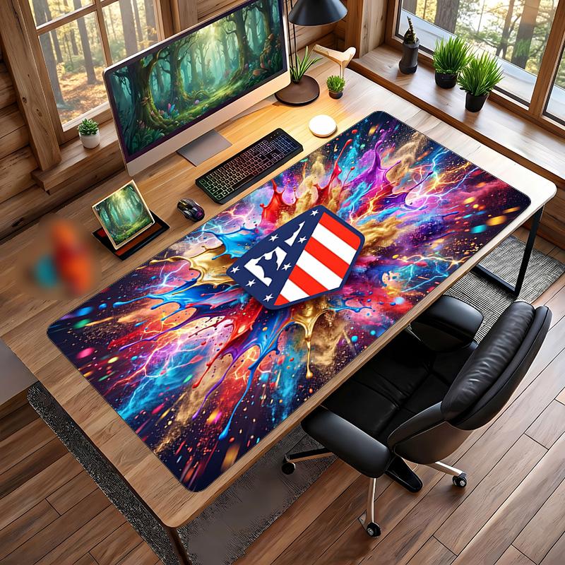 Tappetino Mouse Grande Stampato Atletico Madrid, Tappetino da Scrivania Morbido in Gomma Antiscivolo per Gaming, Decorazione per Ufficio, Laptop, Computer
