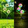 Solar-Powered Dandelion LED Garden Light Warm/colorful 3 Heads Dandelion Head Light for Garden Lawn Patio Pathway, Festive Outdoor Lighting Decor