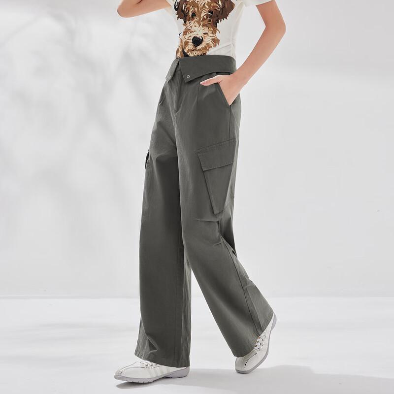 IEF 2025 Summer Korean Style Wide-Leg Cargo Pants