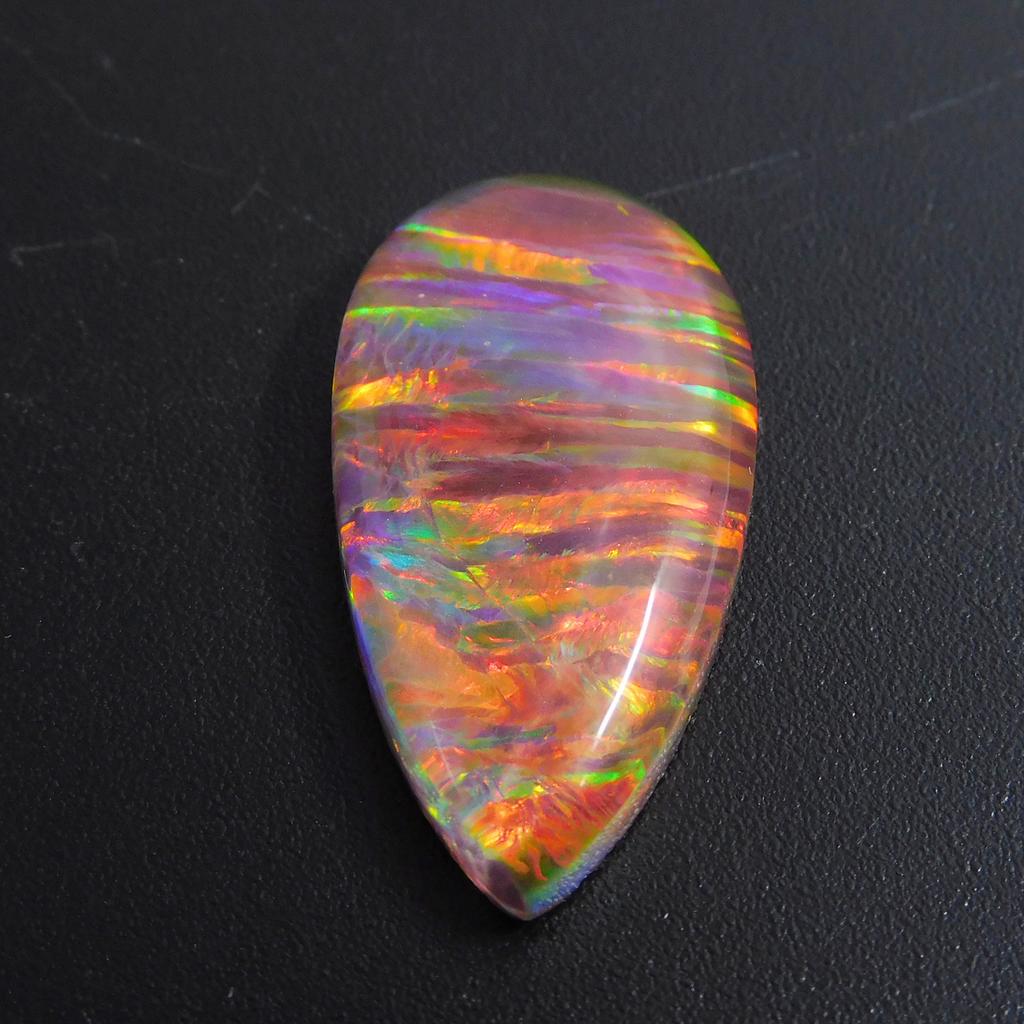 Lab Created Boulder Opal Pear 12.10 Ct Fabulous Certified Loose Gemstone