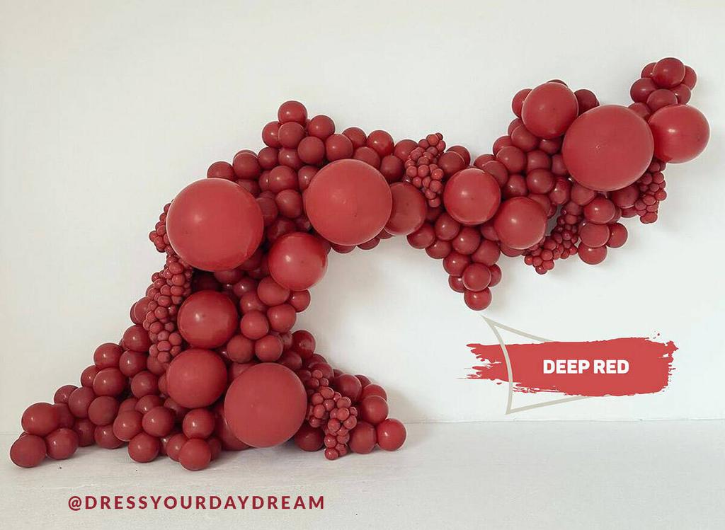 Kalisan Deep Red Latex Balloons, Red 30 Cm, 100 Pcs.
