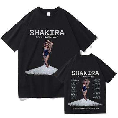 Shakira Nieuwe Katoenen T-shirts Las Mujeres Ya No Lloran Wereldtour 2025 T-shirt Hoge Kwaliteit Casual Kleding Unisex Losse T-shirts Tops
